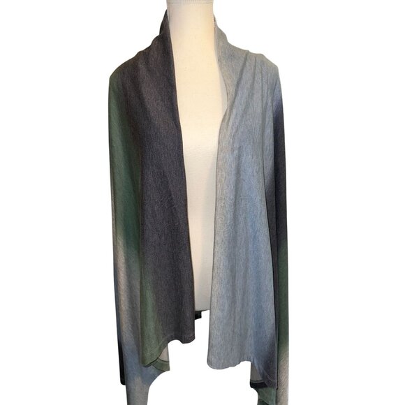 Bobeau Womens 2X Lightweight Cardigan Multi-Tone Gray & Green Gradient - Picture 1 of 9